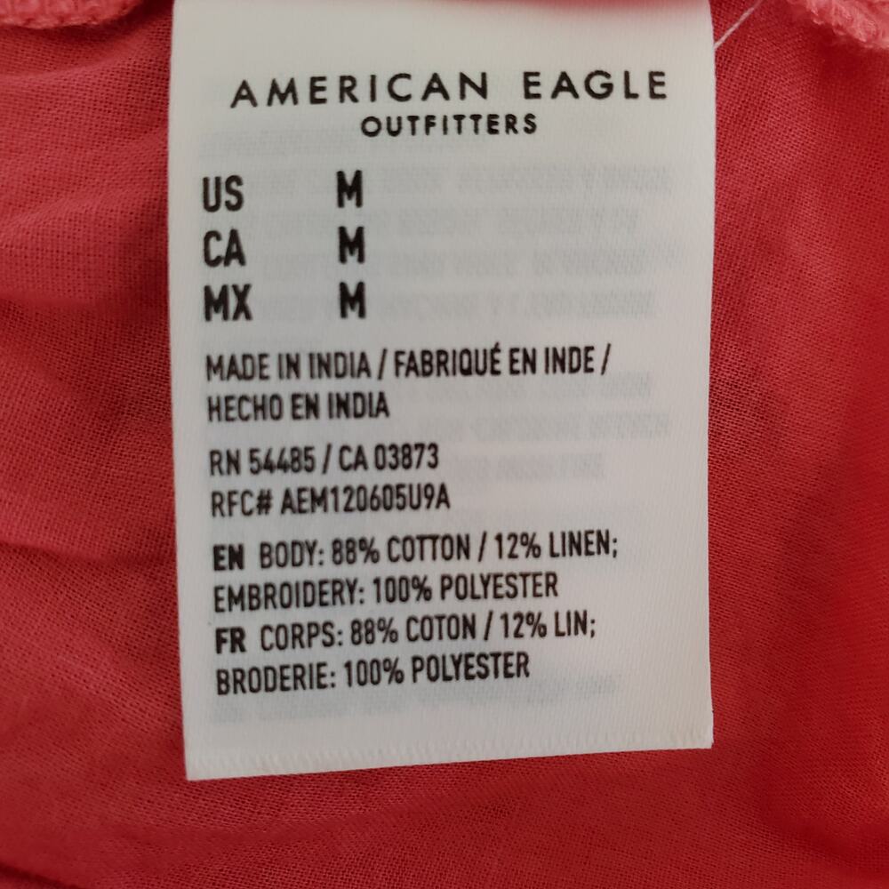 American Eagle Pink Tiered Cotton Eyelet Skirt Size M - Picture 8 of 8